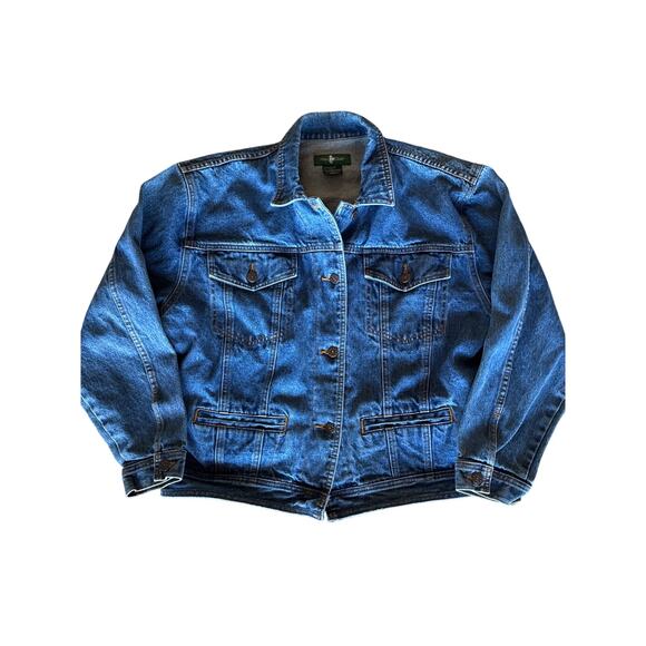 Vintage Hunt Club Women’s L Denim Buckle Back Blue Jean Jacket - Picture 1 of 7
